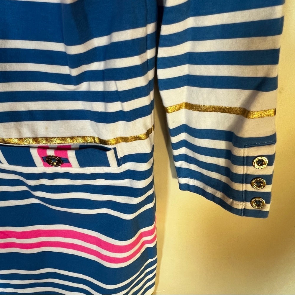 Lilly Pulitzer lena dress lapis blue tiki stripe size XS - Picture 5 of 10